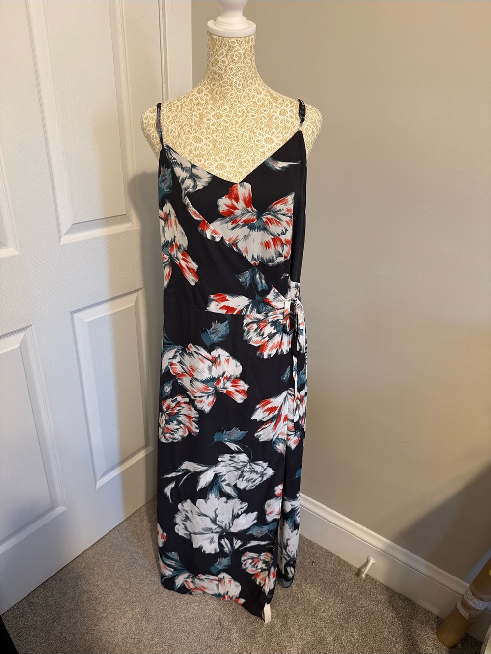 Philosophy faux-wrap floral maxi dress